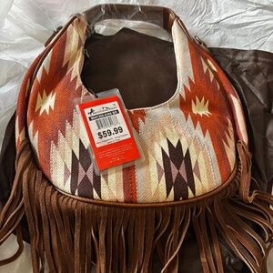 Montana West Aztec Fringe Crescent Crossbody bag